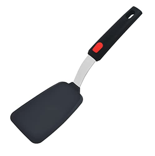 UNIQUE CART® Silicone Slotted Turner Spatula with Stainless Steel Metal Handle,Heat Resistant Silicone Utensils Spatula Turner for Kitchen Cooking(Medium Black) - Image 4