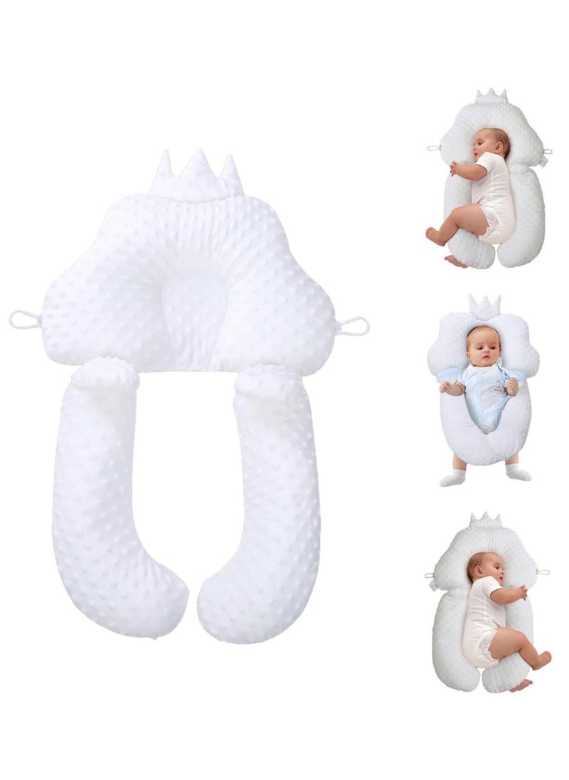 Hihonor Baby Head Shaping Pillow, Sleep Shaping Newborn Pillow and Neck Support Baby Memory Foam Pillow with Adjustable Height Breathable Washable Protection Cushion for 0-36 Months Infant  - Image 1