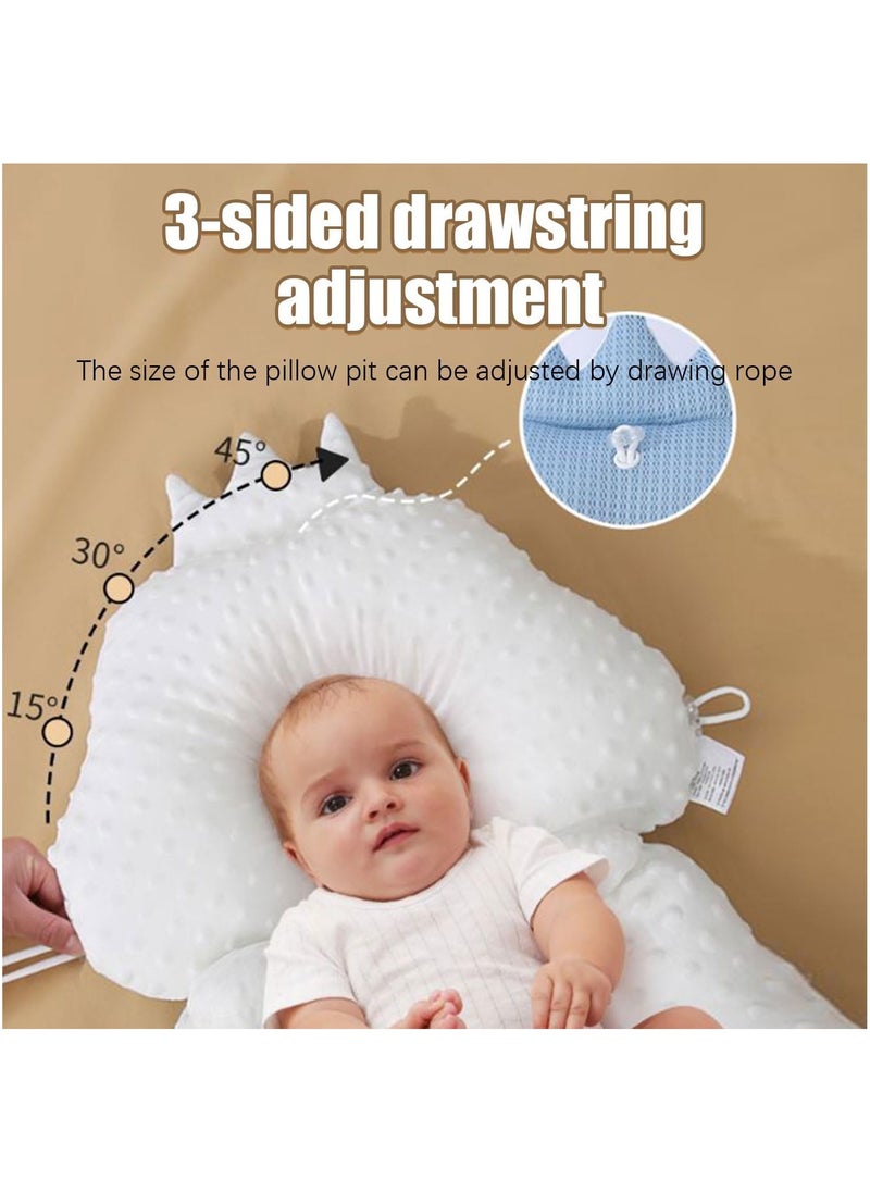 Hihonor Baby Head Shaping Pillow, Sleep Shaping Newborn Pillow and Neck Support Baby Memory Foam Pillow with Adjustable Height Breathable Washable Protection Cushion for 0-36 Months Infant  - Image 2