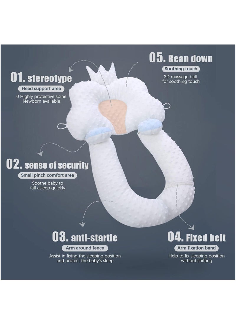 Hihonor Baby Head Shaping Pillow, Sleep Shaping Newborn Pillow and Neck Support Baby Memory Foam Pillow with Adjustable Height Breathable Washable Protection Cushion for 0-36 Months Infant  - Image 5