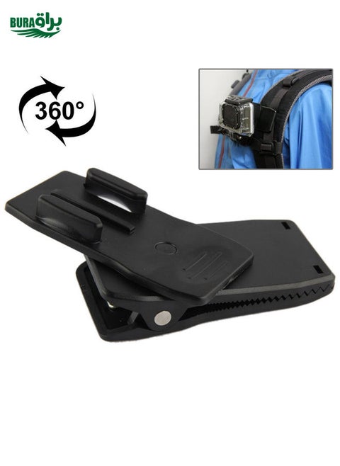 360 Degree Rotation Quick Release Backpack Hat Clip Clamp Mount for GoPro, Insta360, DJI and Other Action Cameras