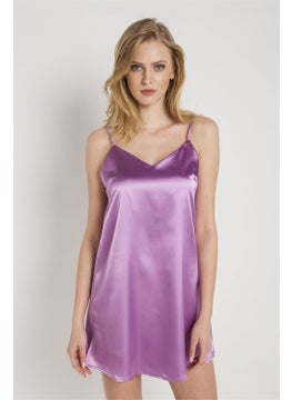 Magic Form 7270 Women's Purple Strappy Satin Nightgown  - Image 1