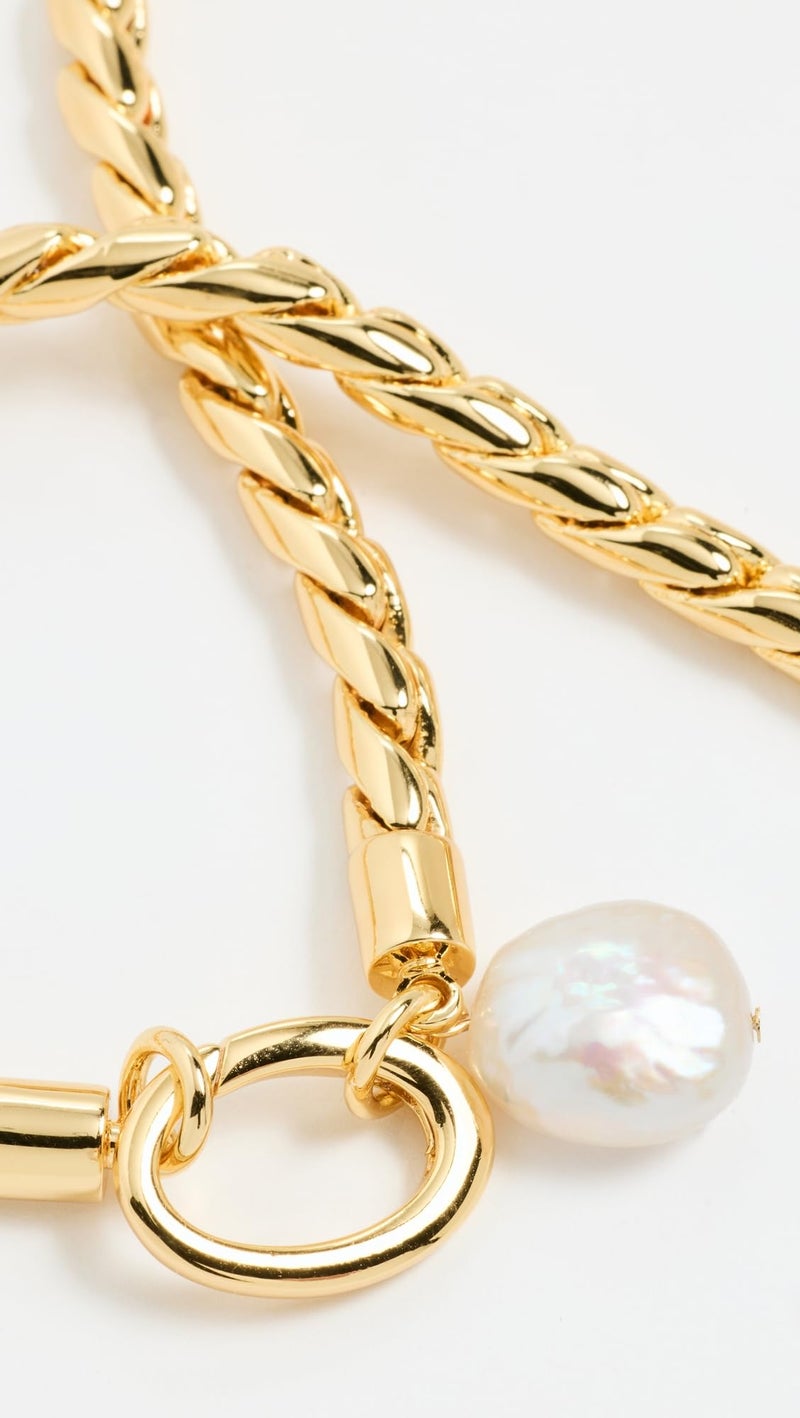 SHASHI Women's Bhodi Necklace, Gold/Pearl, One Size - Image 3