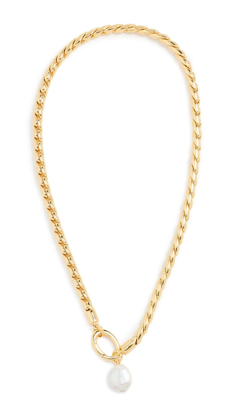 SHASHI Women's Bhodi Necklace, Gold/Pearl, One Size - Image 1