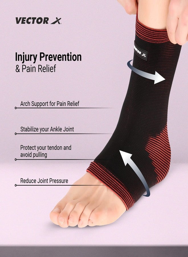 Vector X Foot & Ankle Socks for Sprained Ankle Compression Sleeve - Foot Support for Women & Men Stabilizing Ankle Wrap - Image 2