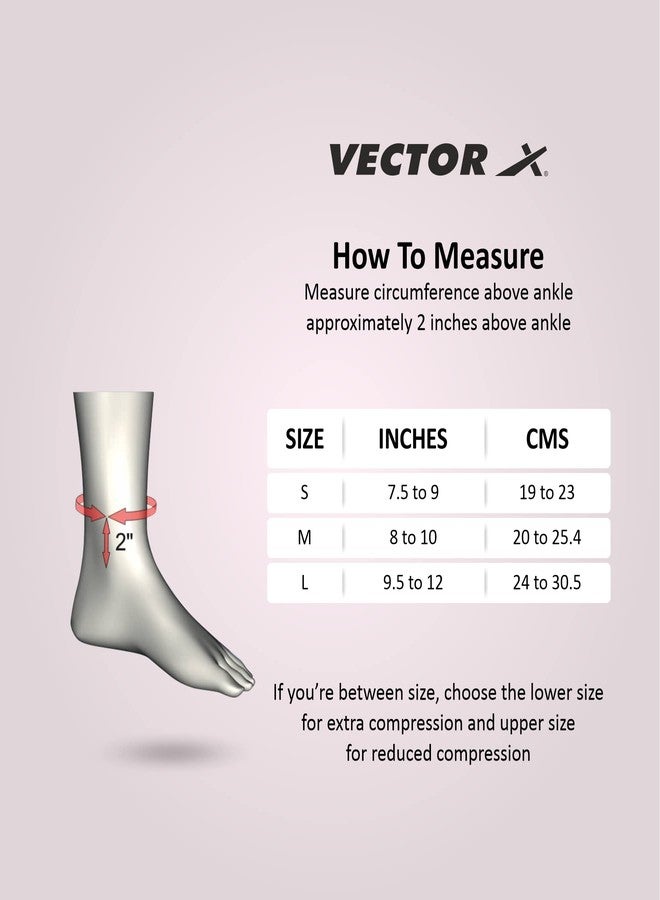 Vector X Foot & Ankle Socks for Sprained Ankle Compression Sleeve - Foot Support for Women & Men Stabilizing Ankle Wrap - Image 4