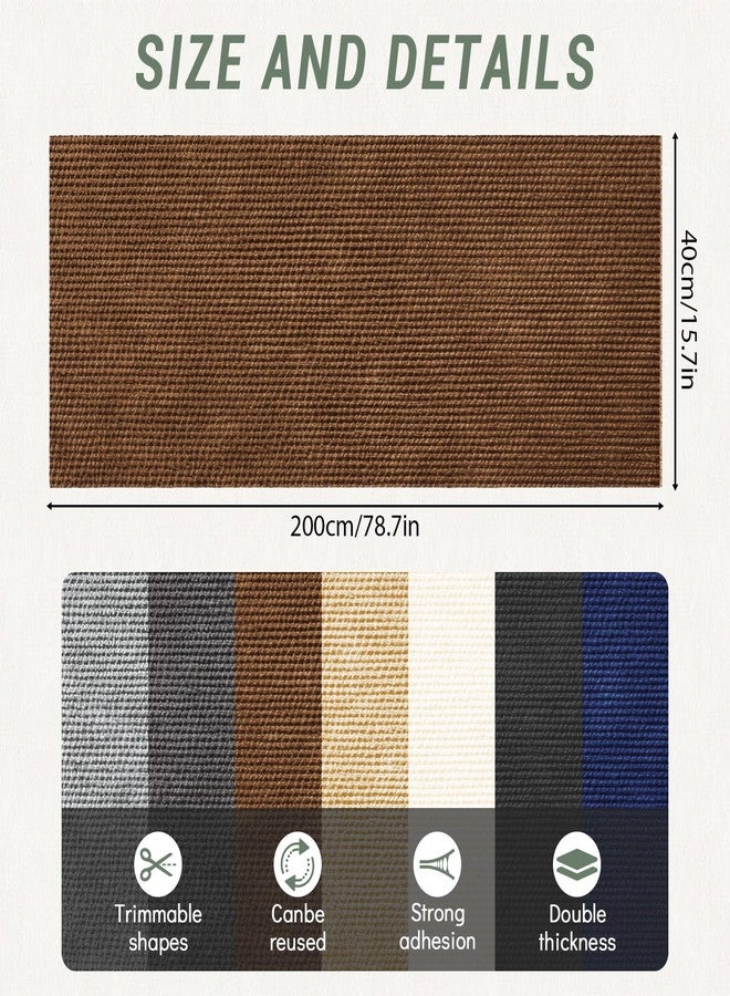SEPAZON Cat Scratch Couch Furniture Protector, Adhesive Cat Scratch Pad Deterrent for Furniture, DIY Climbing Cat Scratcher Couch Protector from Cat Claws Scratching Mat for Indoor (Brown,78.7x15.8Inch) - Image 2