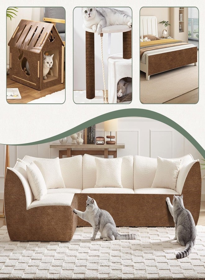 SEPAZON Cat Scratch Couch Furniture Protector, Adhesive Cat Scratch Pad Deterrent for Furniture, DIY Climbing Cat Scratcher Couch Protector from Cat Claws Scratching Mat for Indoor (Brown,78.7x15.8Inch) - Image 3