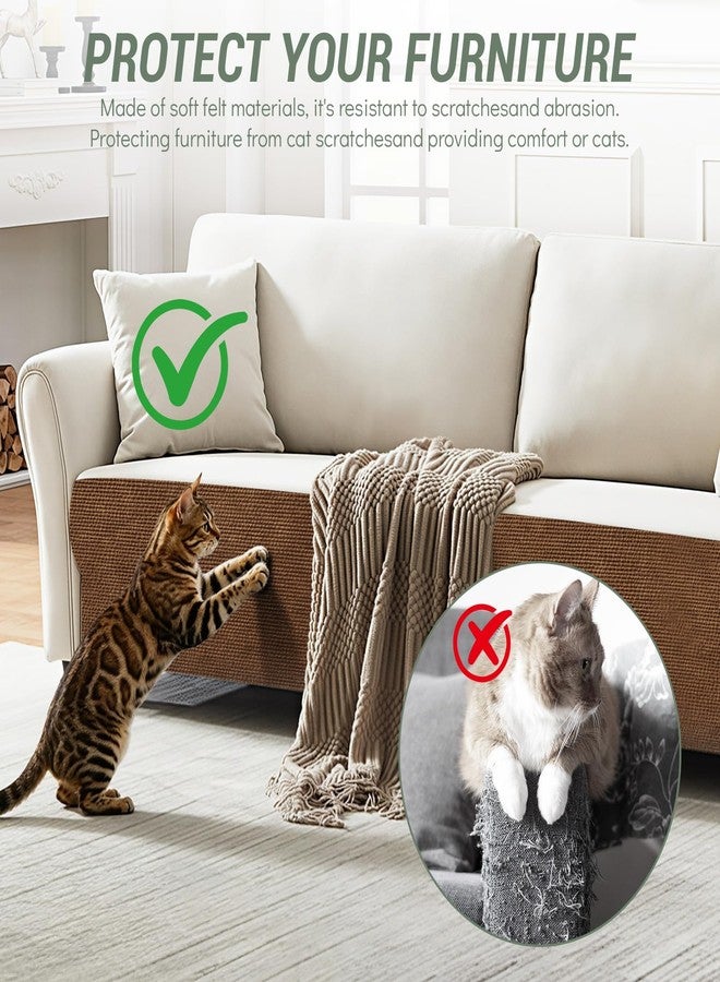SEPAZON Cat Scratch Couch Furniture Protector, Adhesive Cat Scratch Pad Deterrent for Furniture, DIY Climbing Cat Scratcher Couch Protector from Cat Claws Scratching Mat for Indoor (Brown,78.7x15.8Inch) - Image 4