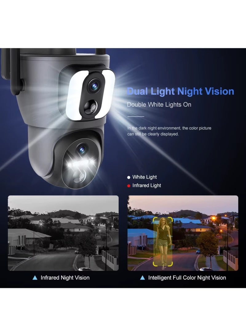 كاميرا تعمل بالطاقة الشمسية مع بطاقة SD سعة 128 جيجابايت وشريحة انترنت وكاميرات 4G تعمل بالطاقة الشمسية بدقة تصوير عالية مع ميزة التتبع البشري التلقائي وكاميرا أمان خارجية لاسلكية وعدسة مزدوجة ورؤية ليلية PIR وتتبع تلقائي وكاميرا مراقبة CCTV مقاومة للماء وكاميرا PIR مدمجة بالبطارية - Image 2