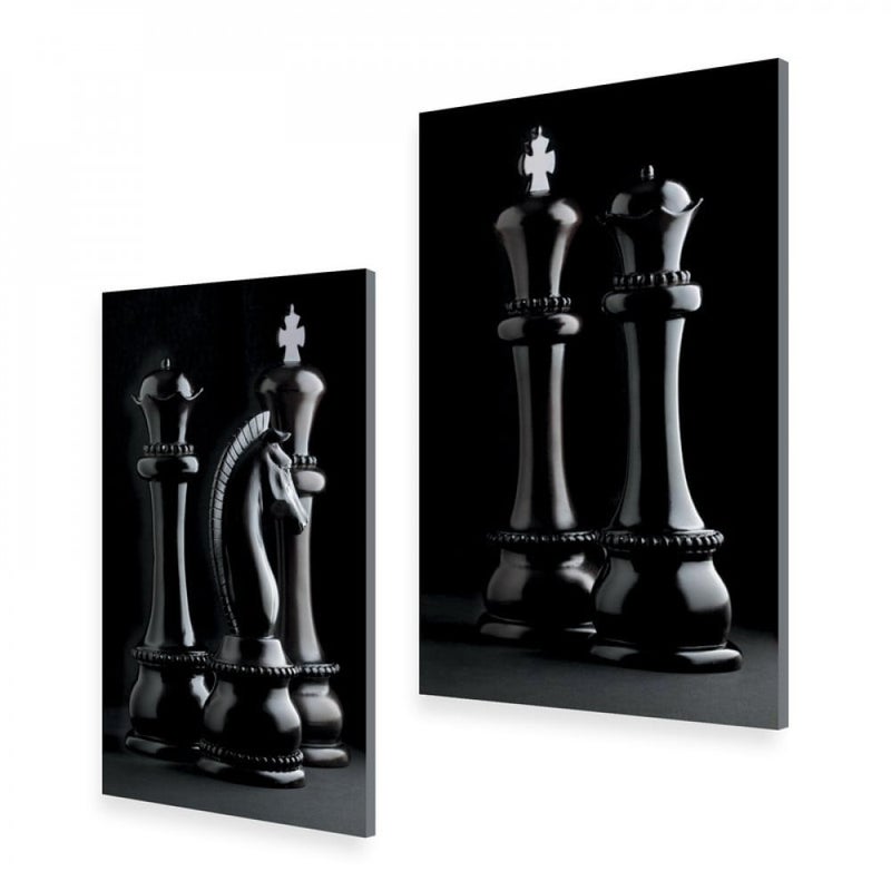 Marktna A double canvas painting with a modern design and a chessboard pattern, measuring 80 x 60 cm. - Image 2