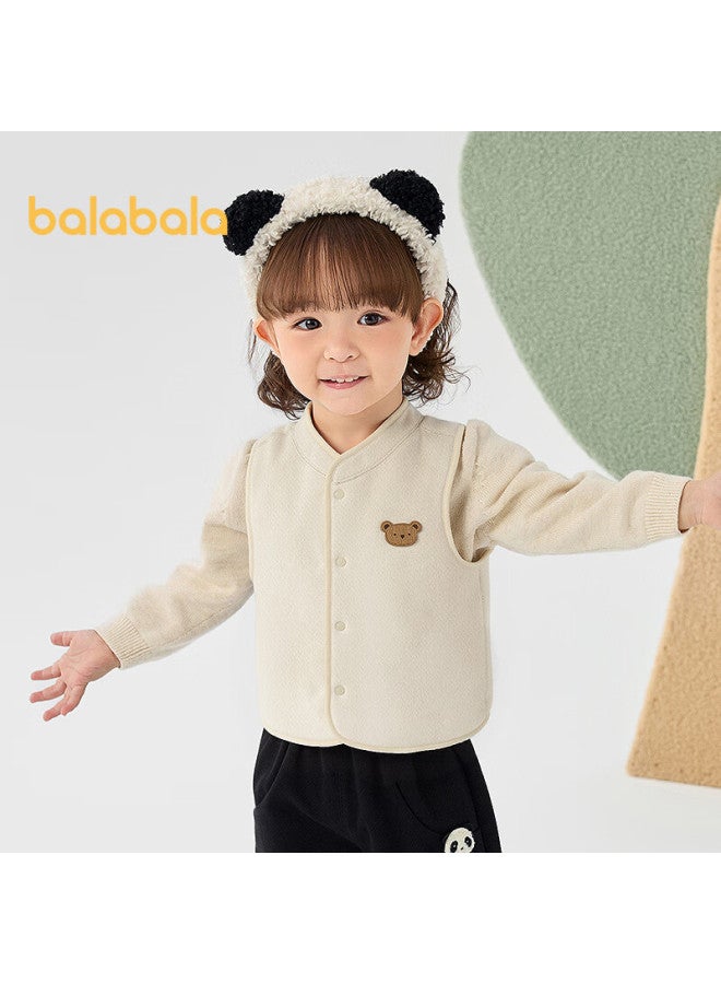 Balabala Children's Clothing, Reversible Vest, And Winter Style, Lambswool Top, Clothes For Boys And Girls - Image 2
