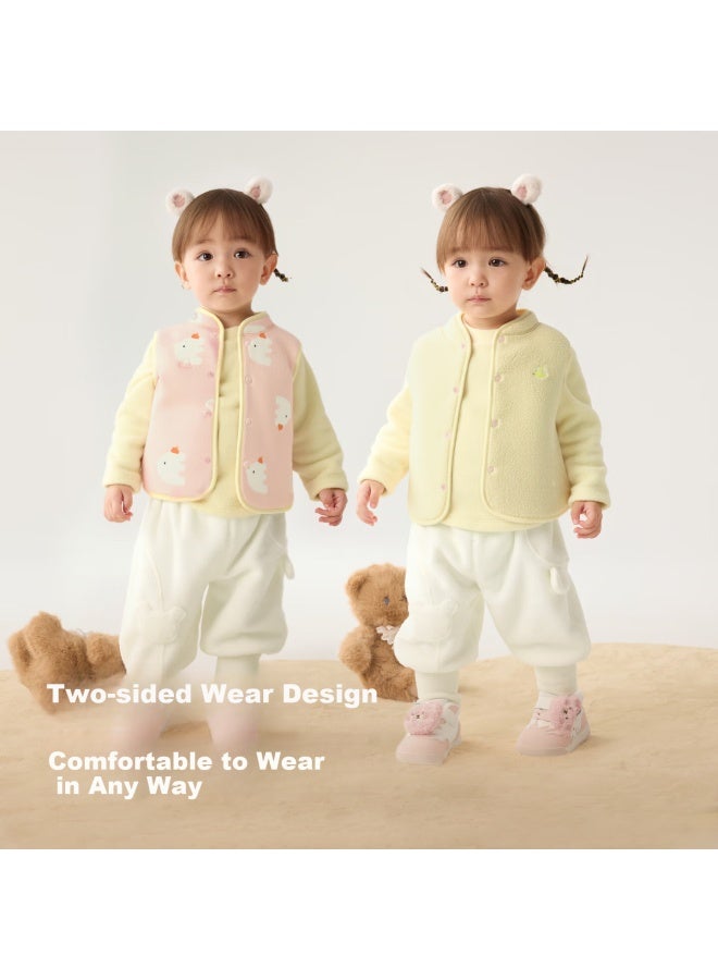 Balabala Children's Clothing, Reversible Vest, And Winter Style, Lambswool Top, Clothes For Boys And Girls - Image 1
