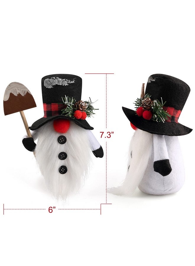 D-FantiX Christmas Snowman Gnomes Plush, 2 Pack Handmade Swedish Tomte Gnomes Scandinavian Figurine Nordic Gnome Plush Christmas Elf Doll Ornaments Christmas Gnomes Decorations Home Decor - Image 4