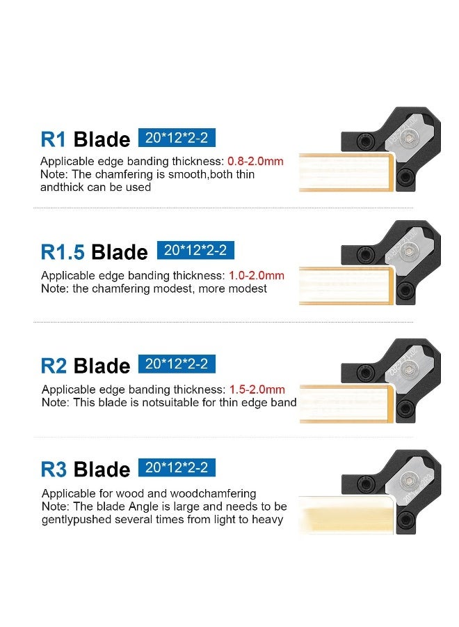 Woodworking Edge Trimmer, Manual Wood Planer Arc Scraper Chamfer Planer, Corner Planers Flattening for Wood, Smoothing Tool Small Hand Quick Trimming of (R1) - Image 5