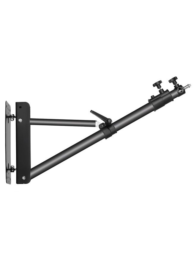 Neewer Wall Mounting Boom Arm with Triangle Base for Photography Studio Video Strobe Light Monolight Softbox Umbrella Reflector, 180 Degree Rotation, Max Length 66.5 inches/169centimeters (Black) - Image 1