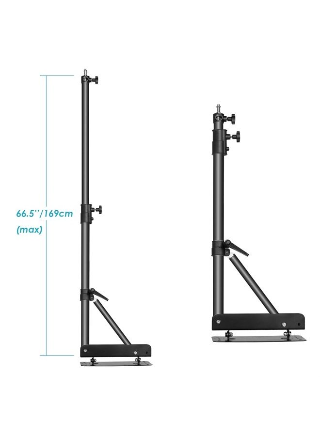 Neewer Wall Mounting Boom Arm with Triangle Base for Photography Studio Video Strobe Light Monolight Softbox Umbrella Reflector, 180 Degree Rotation, Max Length 66.5 inches/169centimeters (Black) - Image 4