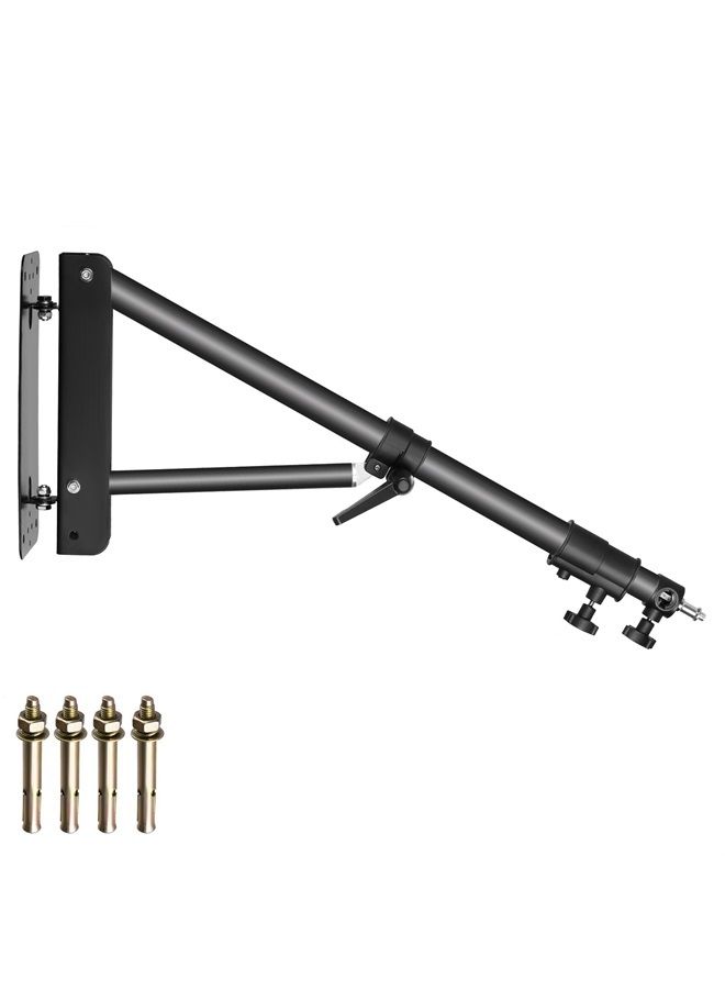 Neewer Wall Mounting Boom Arm with Triangle Base for Photography Studio Video Strobe Light Monolight Softbox Umbrella Reflector, 180 Degree Rotation, Max Length 66.5 inches/169centimeters (Black) - Image 3