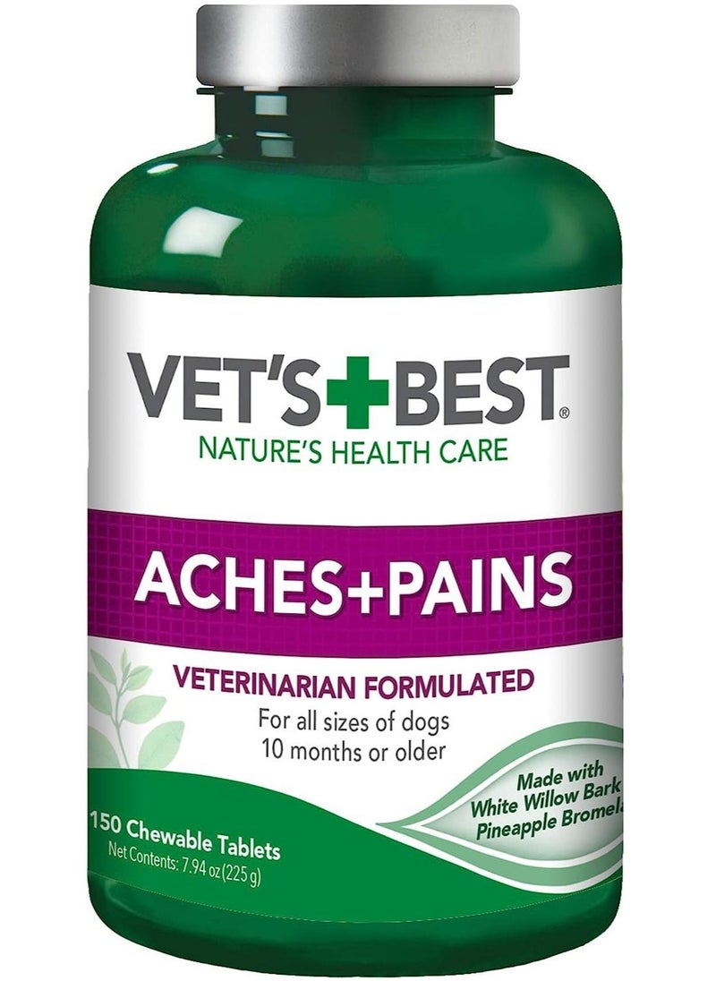 Vet's Best Vet’s Best Aches + Pains Dog Supplement - Vet Formulated for Dog Occasional Discomfort and Hip and Joint Support - 150 Count 