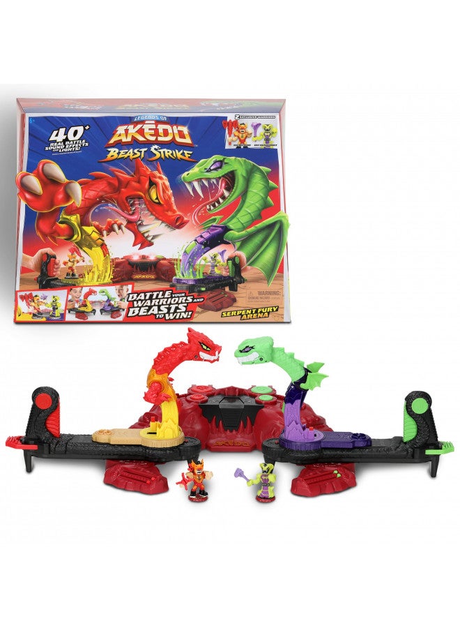 AKEDO Legends of Akedo Beast Strike Serpent Fury Arena. Battle Your Warriors and Your Beasts to Win! with 40+ Real Sound Effects and Lights and 2 Exclusive Warriors. - Image 1