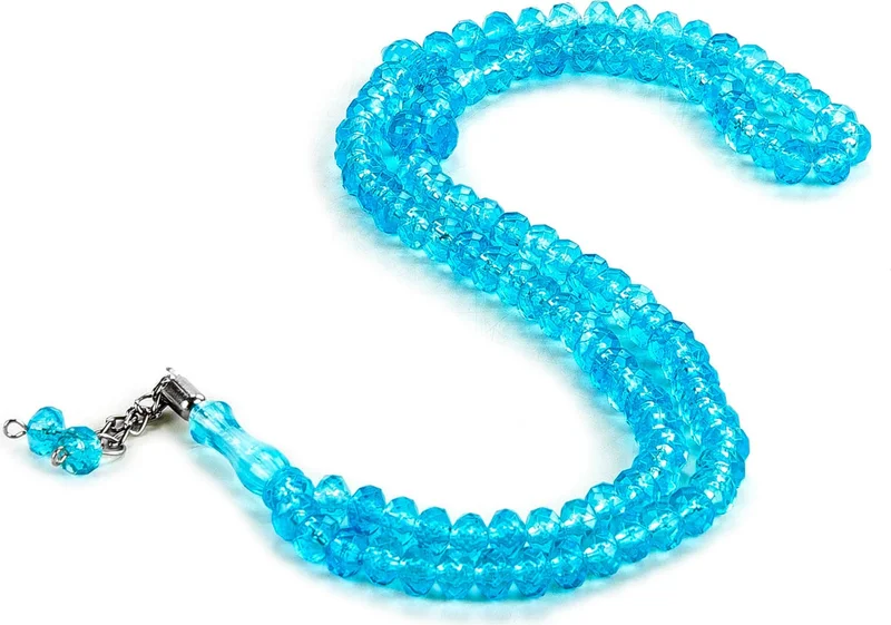 İhvan Ihvan Crystal Appearance 99' Hajj Umrah Gift Prayer Beads 10 Pieces - Turquoise