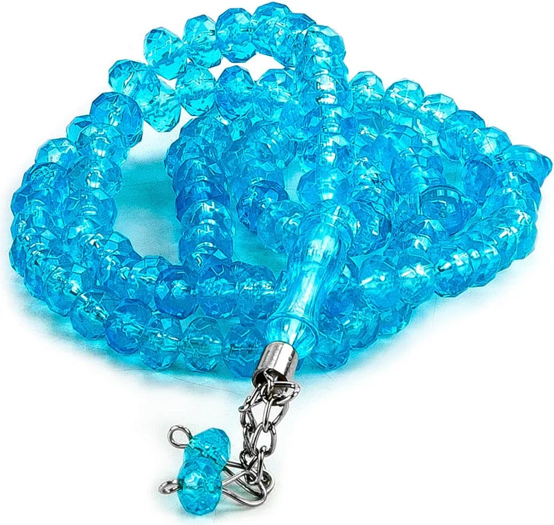İhvan Ihvan Crystal Appearance 99' Hajj Umrah Gift Prayer Beads 10 Pieces - Turquoise