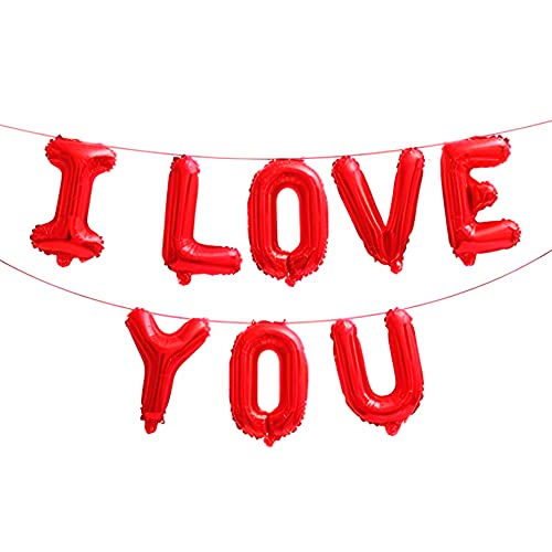 Propsicle Red I Love You Letter Helium Gas Foil Balloon Wedding Anniversary Party Valentine's Day Decoration Happy Birthday Decoration Item - Pack of 1 - Image 1
