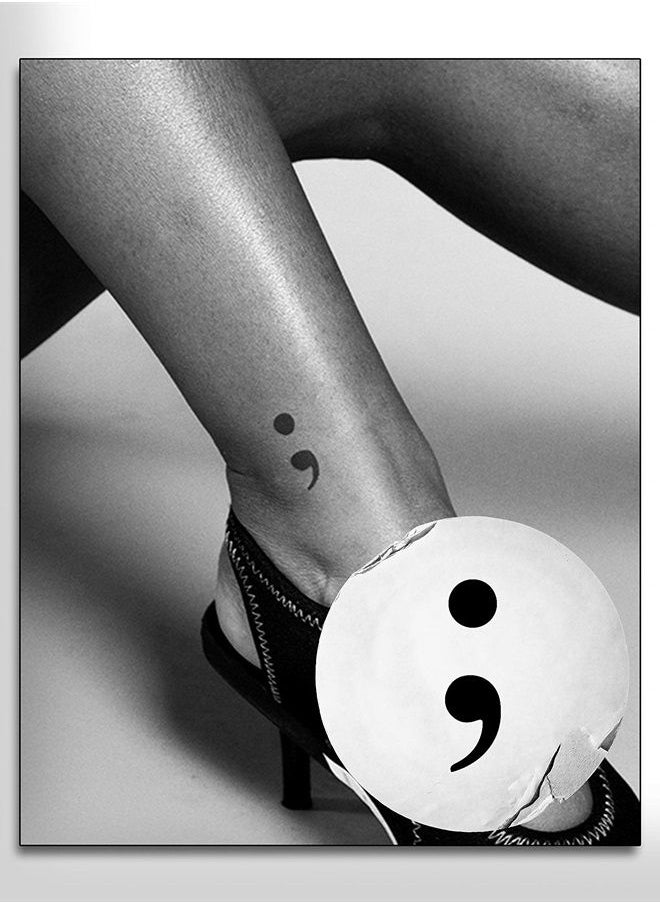 inkbox - Inkbox Temporary Tattoos, Semi-Permanent Tattoo, One Premium Easy Long Lasting, Water-Resistant Temp Tattoo with For Now Ink - Lasts 1-2 Weeks, Love Tattoo, 2 x 2 in, Semicolon - Image 1