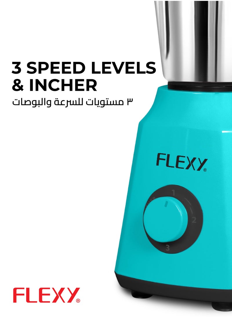 Flexy 2-in-1 Mixer Grinder 800W with Blender, Multi-Function Kitchen Appliance for Grinding, Blending and Juicing - Features Stainless Steel Jars, Powerful Motor and Easy-to-Clean Design"