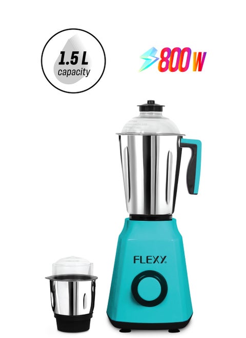 Flexy 2-in-1 Mixer Grinder 800W with Blender, Multi-Function Kitchen Appliance for Grinding, Blending and Juicing - Features Stainless Steel Jars, Powerful Motor and Easy-to-Clean Design"