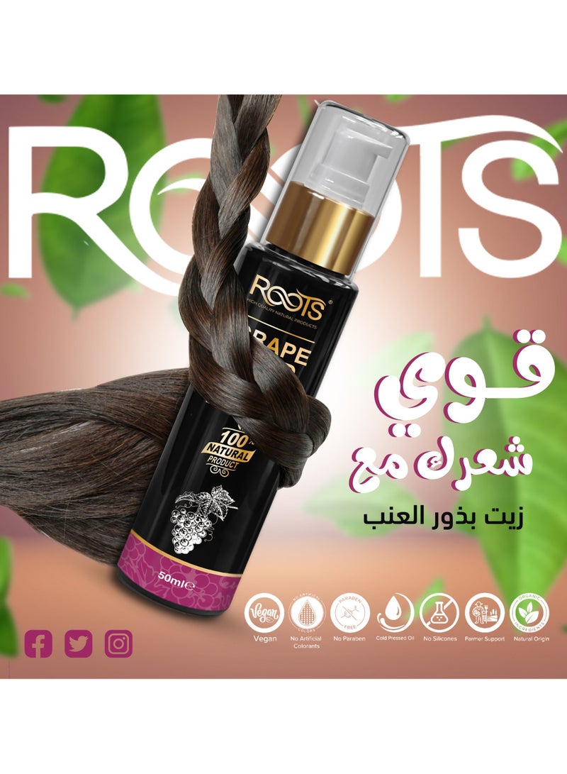 Roots Grape Seed Natural Oil 50ml  - Image 2