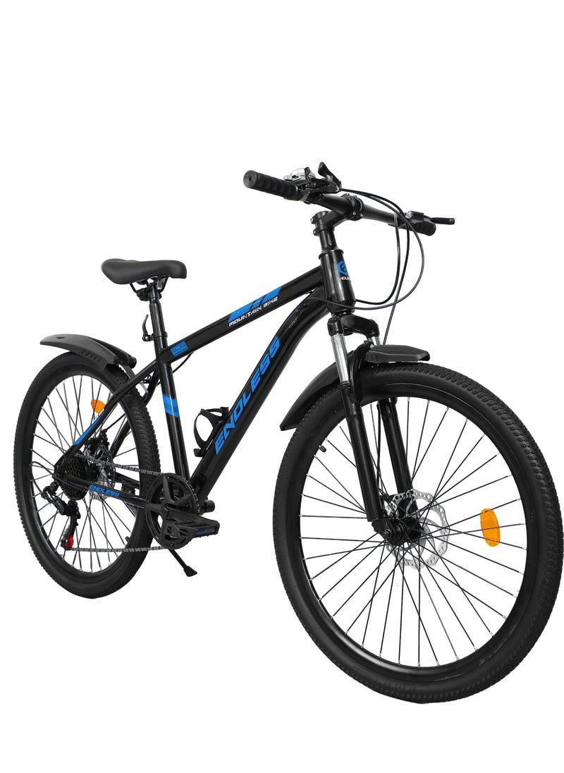 ENDLESS  Endless 26" 7-Speed Mountain Bike for Adults | High Carbon Steel 18" Frame, Disc Brakes, Suspension MTB with Front & Rear Mudguards, Adjustable Seat, 2.135" All-Terrain Tires – Men & Women  - Image 1