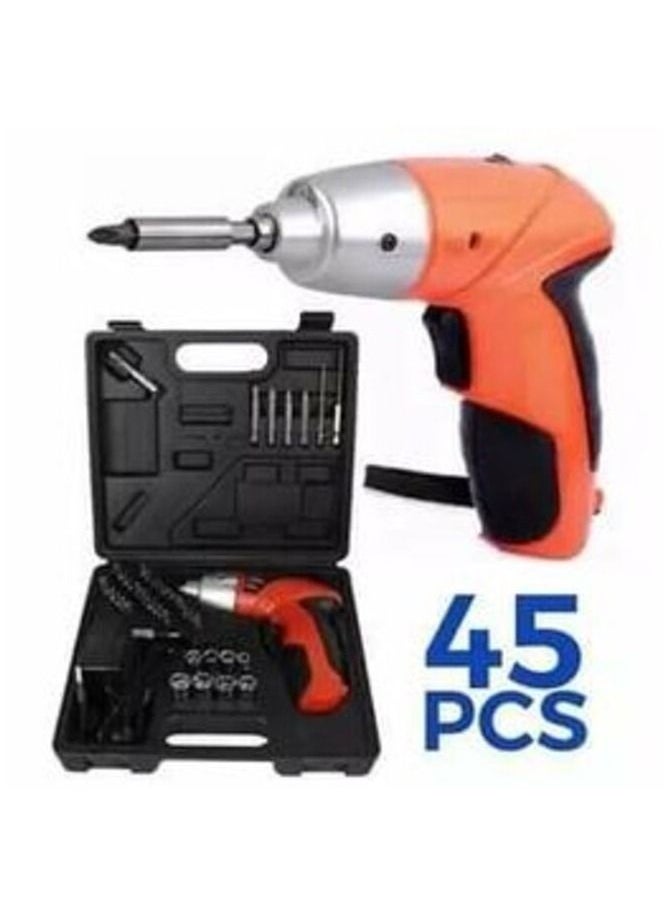 Generic 45pcs Cordless Screwdriver Set Cordless Power & Hand Tool Kit with Screwdriver 