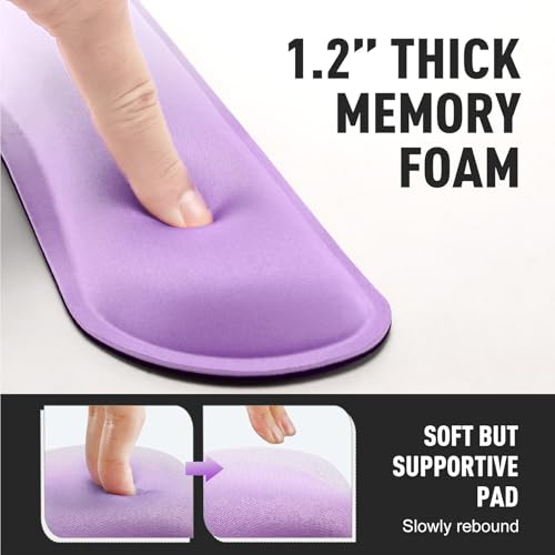 Gimars Upgrade Enlarge Silky Gel Memory Foam Keyboard Wrist Rest, Wrist Rest for Computer Keyboard, Ergonomic Mouse pad Rests for Typing Pain Relief, Wrist Support for Office, Gaming, Purple Gradient - Image 5