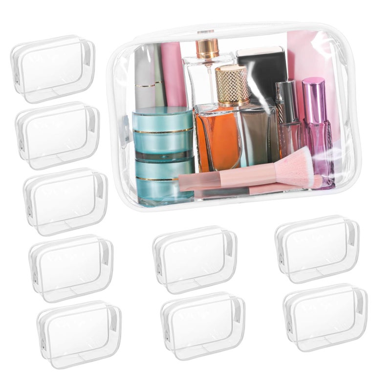 10 Pack Clear PVC Makeup Bags Travel Organizer Zipper Pouches For Cosmetics Toiletries - Image 2