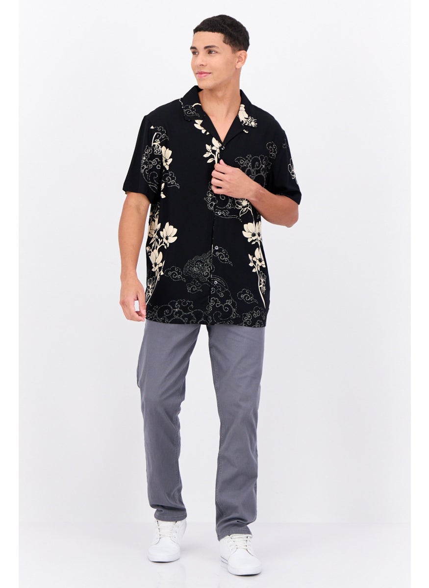 Men Regular Fit Floral Print Short Sleeve Casual Shirt, Black - pzsku/Z0BB0E72A042F14C25D16Z/45/_/1739110591/7d665cd8-7bfa-42af-bd47-1c665159ebb2