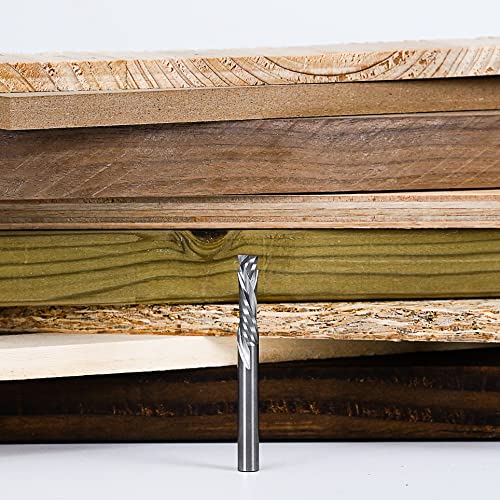 SpeTool Compression Router Bits 1/4 inch Shank 1/4" Cutting Diameter ,Carbide UP Down CNC Router Bits Set Wood Router End Mills Carving Slotting Edge Cutting - Image 5