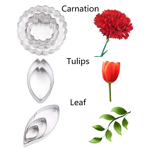 kulepin 7set Stainless Steel Gum Paste Fower Cutter Set Fondant Flower Leaves Cutter Sugarcraft Cookie Cutter DIY Making Tools for Cake decorating Making Tools for Cake decorating - Image 4