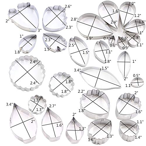 kulepin 7set Stainless Steel Gum Paste Fower Cutter Set Fondant Flower Leaves Cutter Sugarcraft Cookie Cutter DIY Making Tools for Cake decorating Making Tools for Cake decorating - Image 5