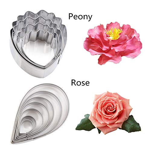 kulepin 7set Stainless Steel Gum Paste Fower Cutter Set Fondant Flower Leaves Cutter Sugarcraft Cookie Cutter DIY Making Tools for Cake decorating Making Tools for Cake decorating - Image 2