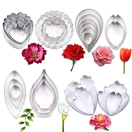 kulepin 7set Stainless Steel Gum Paste Fower Cutter Set Fondant Flower Leaves Cutter Sugarcraft Cookie Cutter DIY Making Tools for Cake decorating Making Tools for Cake decorating - Image 1