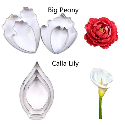 kulepin 7set Stainless Steel Gum Paste Fower Cutter Set Fondant Flower Leaves Cutter Sugarcraft Cookie Cutter DIY Making Tools for Cake decorating Making Tools for Cake decorating - Image 3