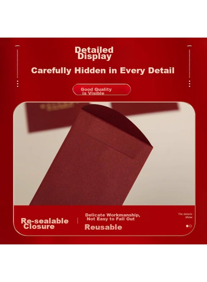 Dipple Dipuer Small Red Envelopes For Wedding, Mini Size, Door-blocking, For Greeting Parents, "double Happiness" Character, Wedding Engagement, 50 Red Envelope Bags - Image 2