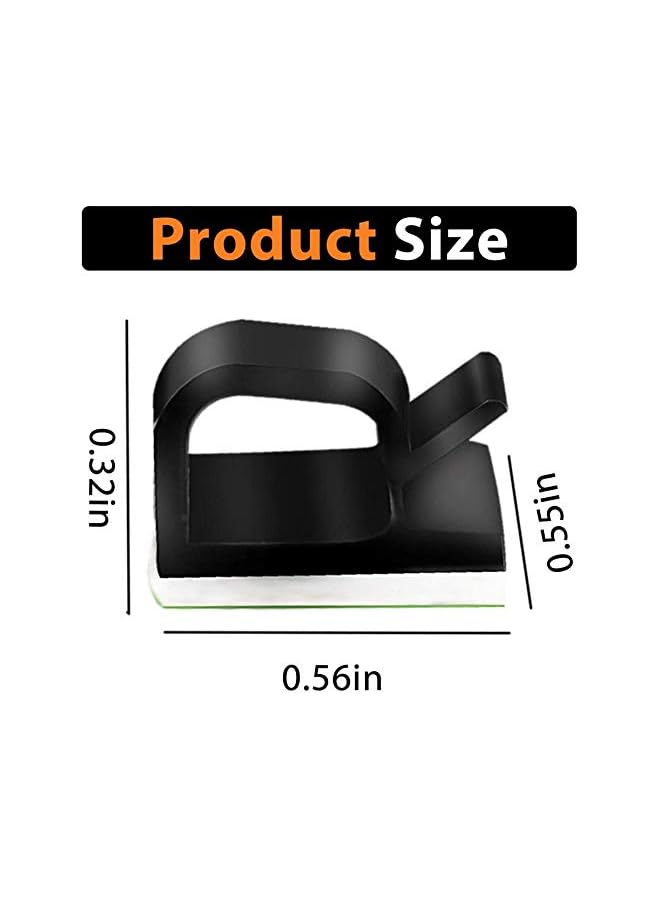 GJT 50pcs Adhesive Cable Clips,Wire Clips,Car Cable Organizer,Cable Holder,Cable Wire Management,Cable Holder for Car,Office and Home (Black) - Image 2