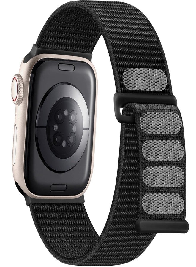 Getino Sport Loop Band Compatible with Apple Watch Bands for Women Men 40mm 41mm 38mm 46mm 42mm 44mm 45mm 49mm, Braided Stretchy Nylon Strap for iWatch Series 11 10 9 8 7 6 5 4 3 SE Ultra 2 1 Black - Image 1