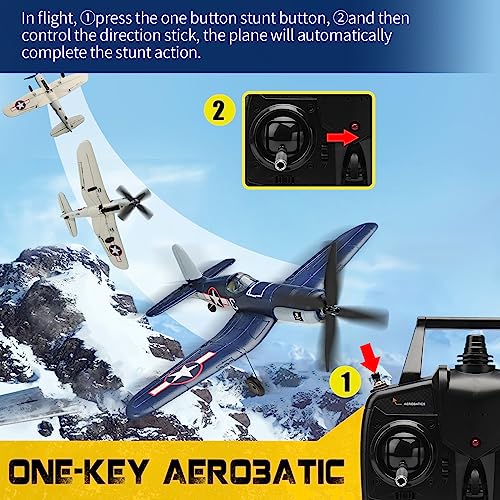 RoofWorld 2023 New Upgrade F4U Corsair RC Plane 4 Channel RTF Remote Controlled Aircraft RC Airplane for Beginners Adult with Xpilot Stabilization System & One Key Aerobatic - Image 4