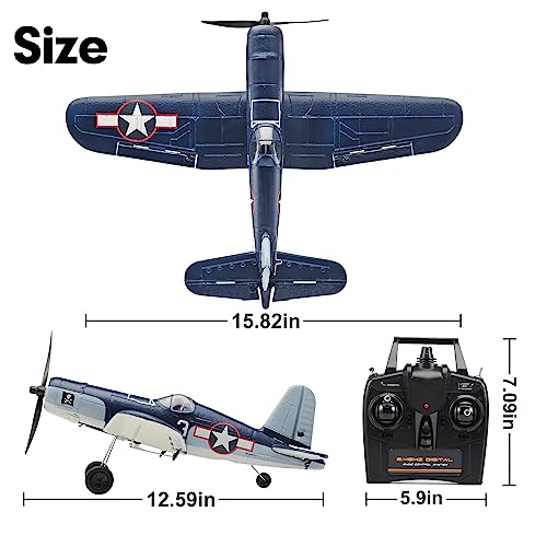 RoofWorld 2023 New Upgrade F4U Corsair RC Plane 4 Channel RTF Remote Controlled Aircraft RC Airplane for Beginners Adult with Xpilot Stabilization System & One Key Aerobatic - Image 2