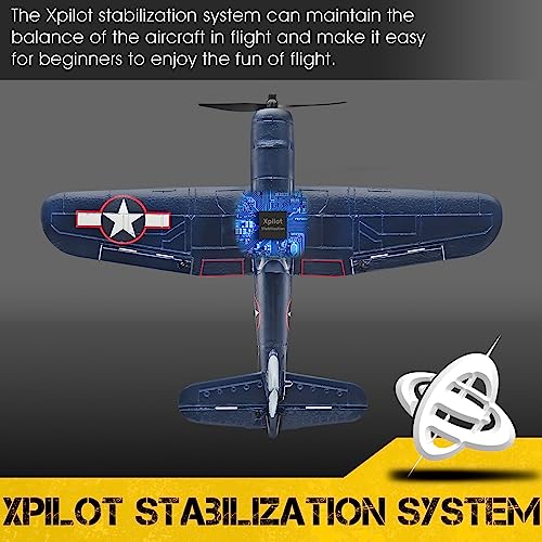 RoofWorld 2023 New Upgrade F4U Corsair RC Plane 4 Channel RTF Remote Controlled Aircraft RC Airplane for Beginners Adult with Xpilot Stabilization System & One Key Aerobatic - Image 5