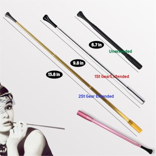 Eitonbu Audrey Style Vintage Extendable Cigarette HolderVintage Metal Long Cigarette HlderLong OldFashioned Cigarette Holder for Costume CosplayInspired by BATsBlack - Image 5
