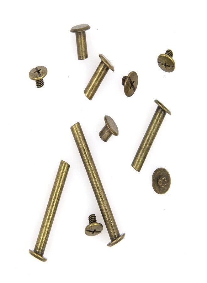 Alloypro 120 Pcs (60 Pair) M5 x 6/10/15/25/35/45 Bronze Phillips Chicago Screws Binding Screw Posts,Scrapbook Photo Albums Binding Screws Assorted Kit 6 Sizes for Leather Saddles Purses Belt Repair - Image 4